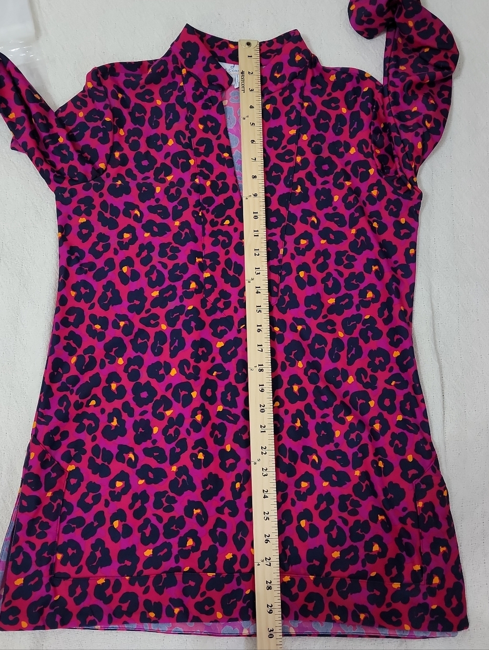 Women's Pink Leopard Print V-Neck Tunic Top - Picture 6 of 8